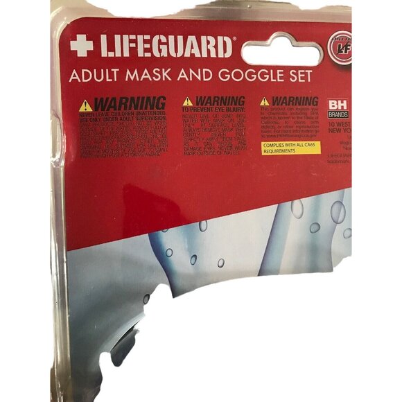 Lifeguard Adult Mask & Goggle Set Silicone Leakproof Durable Swim Gear - Picture 4 of 5